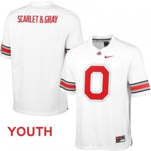 Youth NCAA Ohio State Buckeyes Blank #00 College Stitched Fashion Authentic Nike White Football Jersey TF20Y28SS